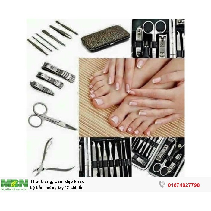 BỘ BẤM MÓNG TAY 12 MÓN, BỘ KIỀM BẤM MÓNG 12 CHI TIẾT Loại 1