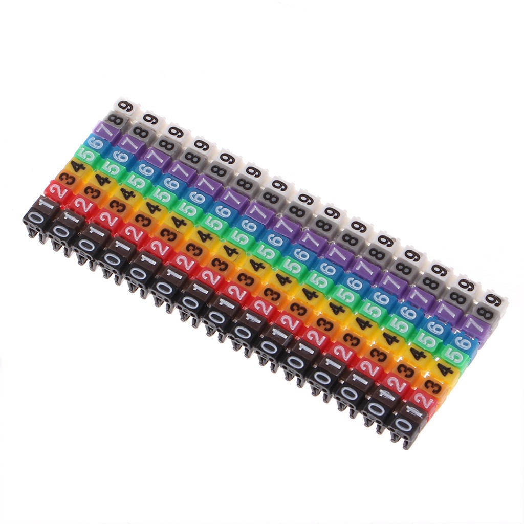 Set 150 phụ kiện đánh dấu cho dây cáp 2-3mm hình chữ C nhiều màu