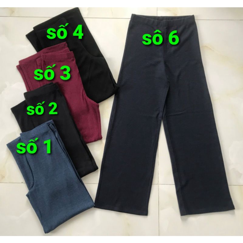 quần thun dài form ống rộng suông