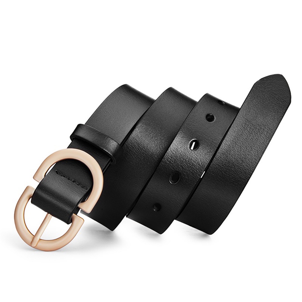 SmileFairyCC【COD &amp; Hàng Có Sẵn】Thắt Lưng Da Màu Đen Thiết Kế Đơn Giản Cho Nữ