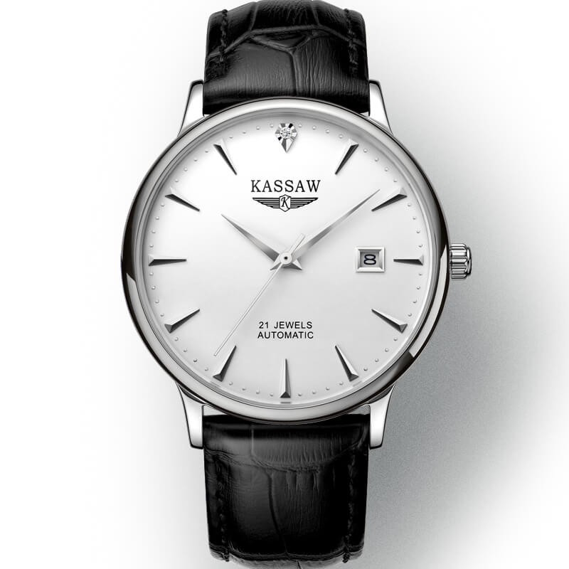 Đồng hồ nam chính hãng KASSAW K865-2 Kính sapphire ,chống xước,Chống nước ,BH 24 tháng,Máy cơ (Automatic) ,dây da đen