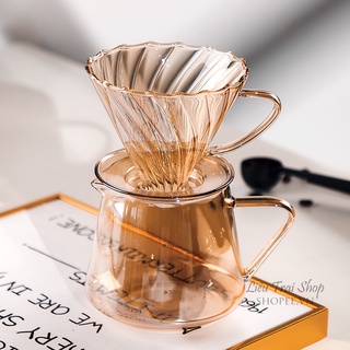 Bộ phễu lọc cà phê giấy v60 pour over drip tornado dripper