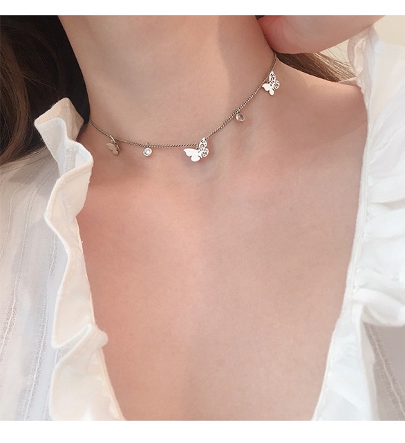 N1-158 Dây chuyền bướm phối đá 30% bạc