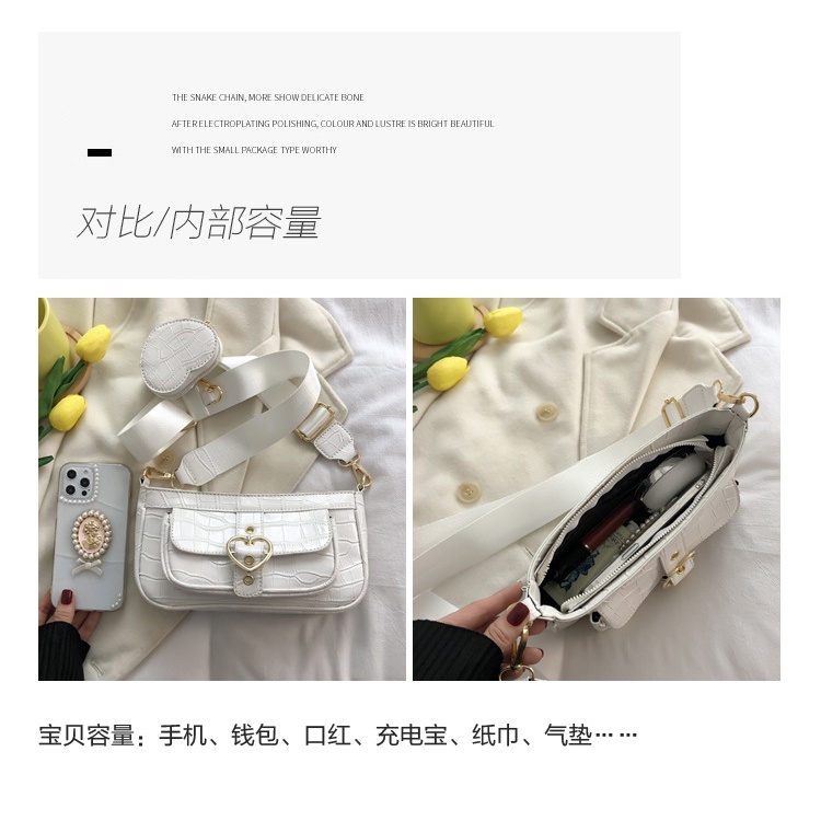 Túi Xách Đeo Vai / Kẹp Nách Họa Tiết Da Cá Sấu Thời Trang 2021 Dành Cho Nữ