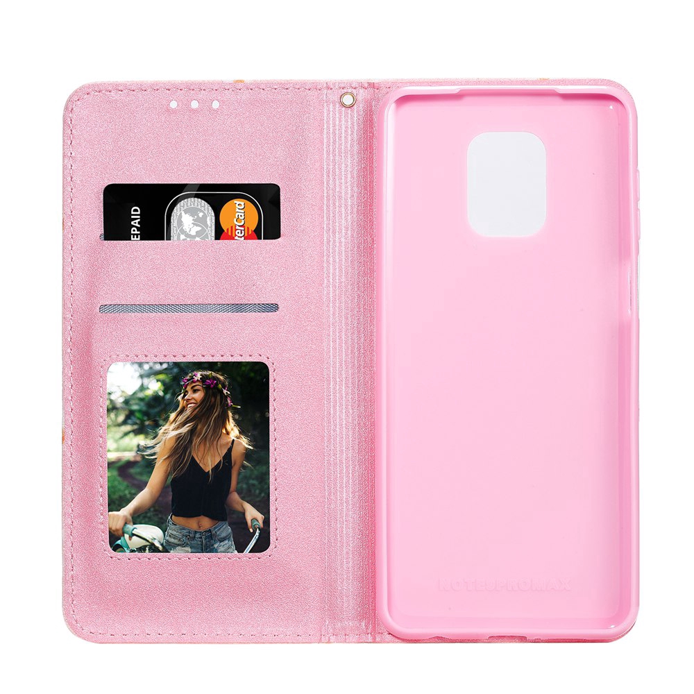 Fashion Daisies Glitter Powder Flip Cover Xiaomi Poco M2 Pro PU Leather Casing Sparkle Magnetic Wallet Case Card Holder Photo Frame