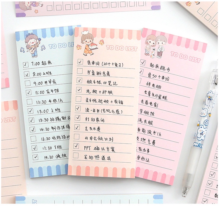 Set 50 Giấy Ghi Chú Họa Tiết Cô Gái Dễ Thương