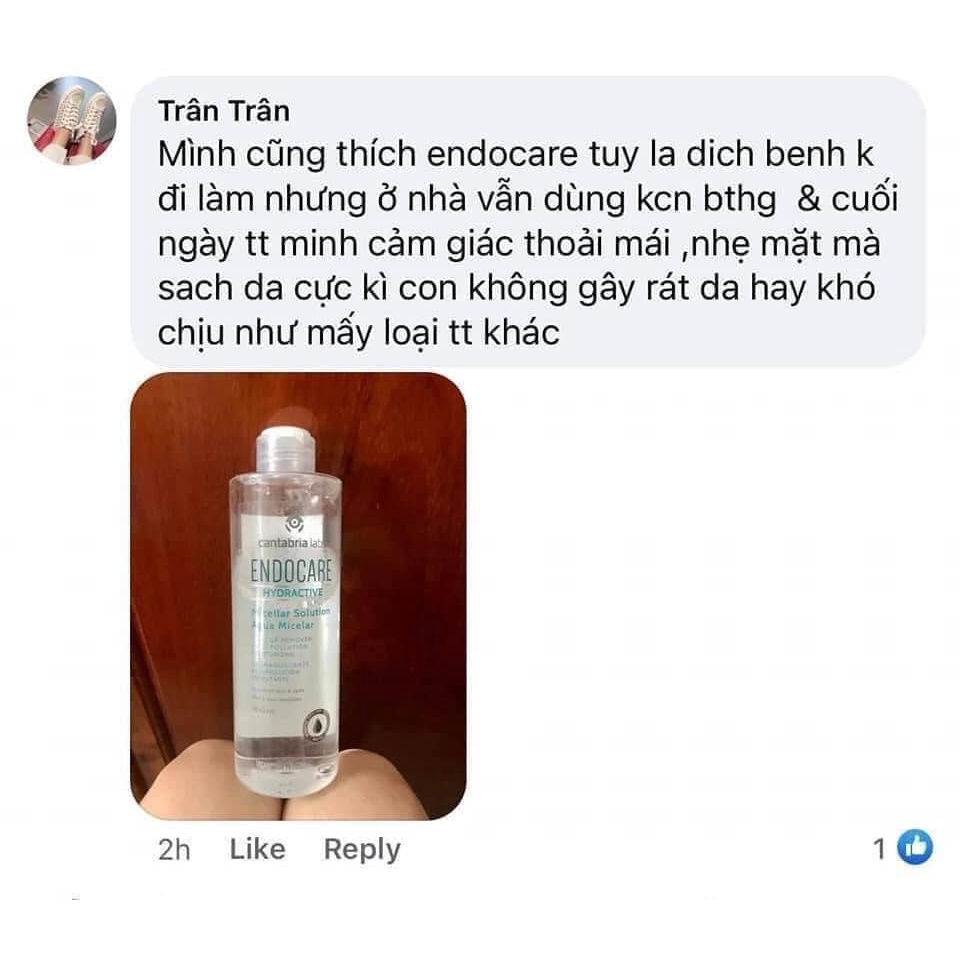 Nước tẩy trang cho da nhạy cảm Endocare Hydractive Micellar Solution 400ml