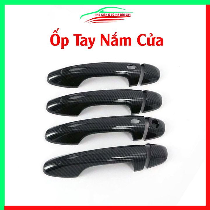 Ốp tay hõm Fortuner 2017-2022 vân Carbon chống trầy bảo vệ cửa xe ô tô