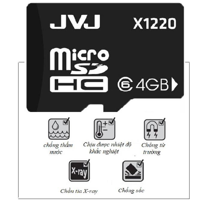 Thẻ nhớ JVJ 4Gb Class 6-Tốc độ cao Chuyên dụng điện thoại, Loa đài nghe nhạc, lưu trữ dữ liệu - bảo hành 5 năm 1 đổi 1