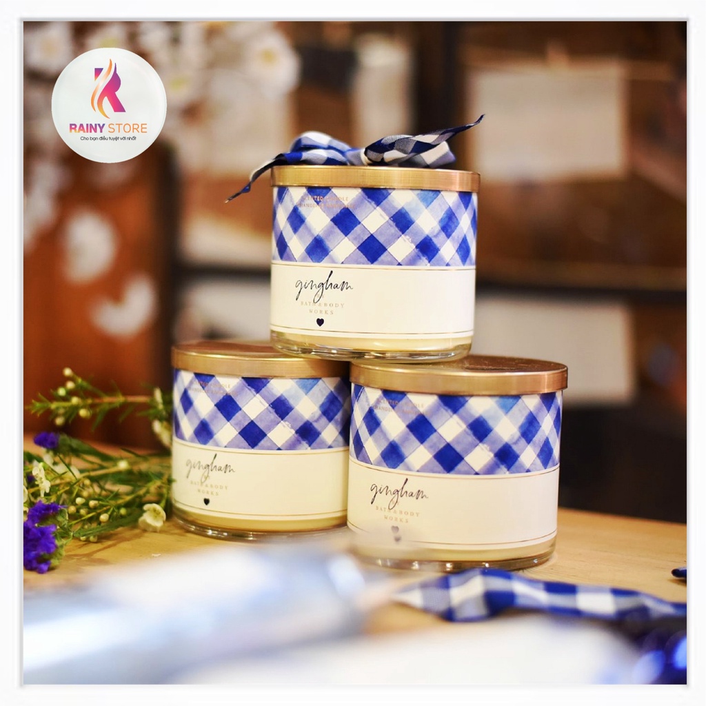 Nến thơm 3 tim Bath & Body Works Gingham 411g