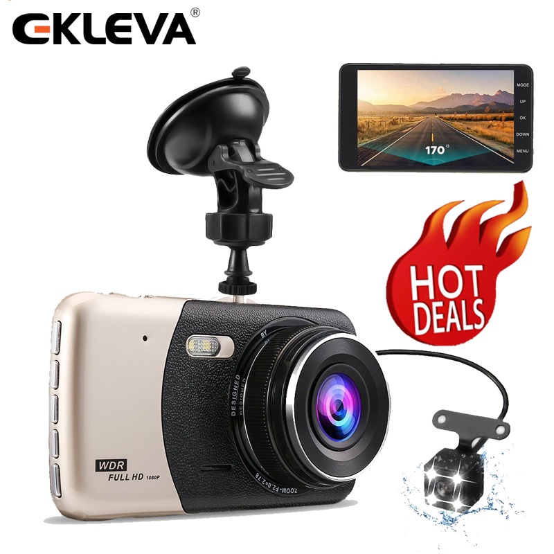 Camera hành trình ô tô Ekleva ống kính kép FHD 1080p 4 inch