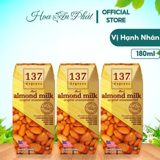 Sữa hạt Hạnh Nhân Nguyên Chất/ Không đường 137 Degrees 180ml
