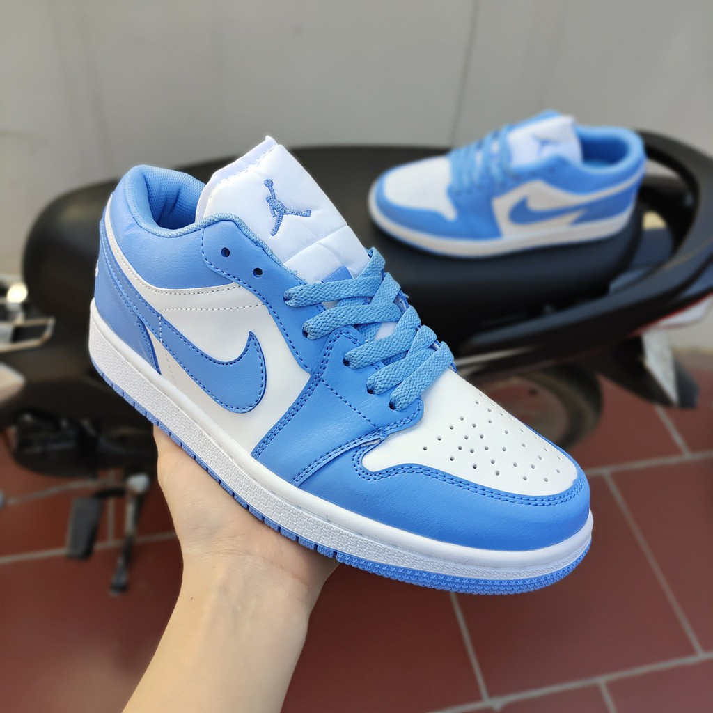 Giày giày thể thao Jordan xanh dương cổ thấp, Giày Sneaker Jordan 1 Low Xanh Dương cao cấp Full Box Bill