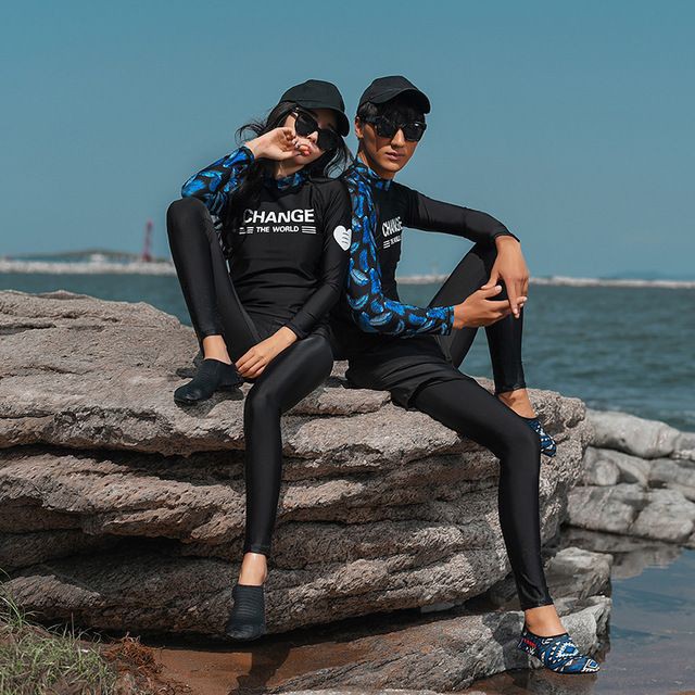 Set Bộ Đồ Quần Áo Tập Bơi Đi Tắm Biển Nữ Bikini tay dài quần dài của nữ đen phối lá xanh (kèm ảnh thật ) | BigBuy360 - bigbuy360.vn