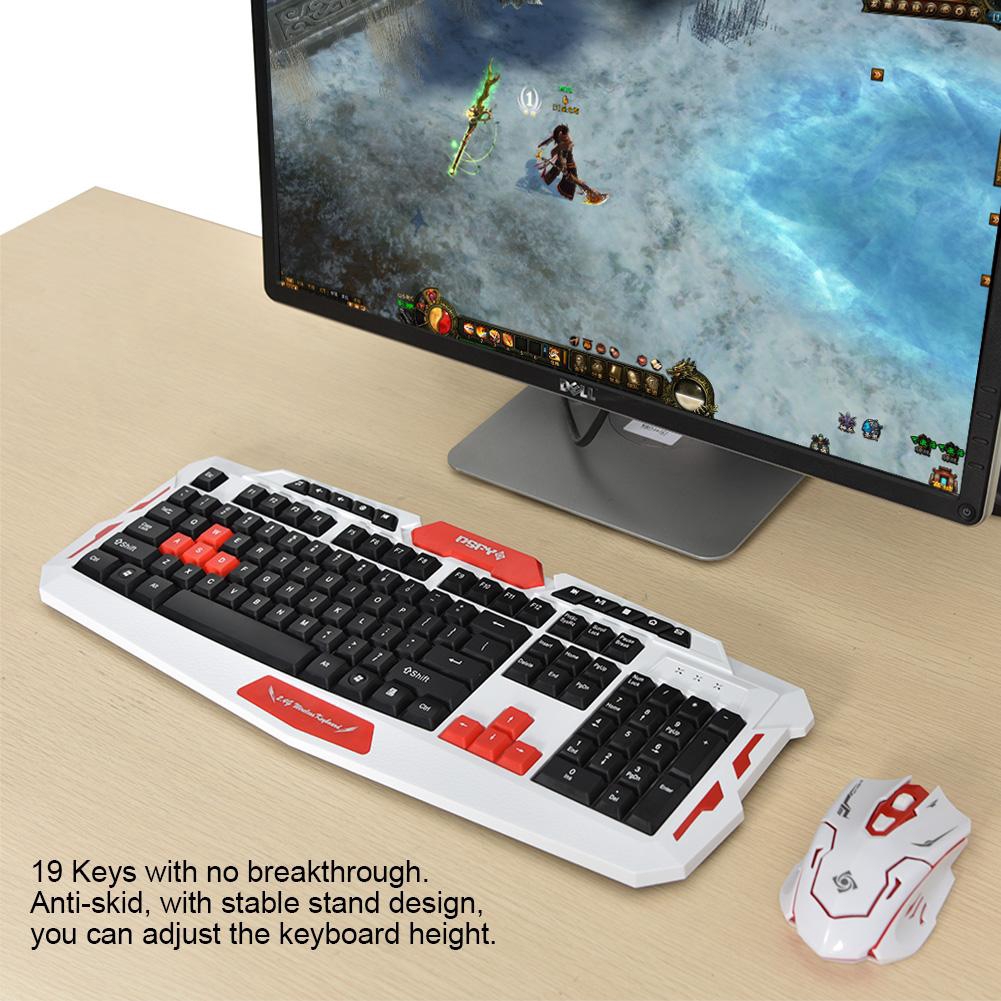 Bộ Bàn Phím + Chuột Không Dây Chơi Game 2.4ghz