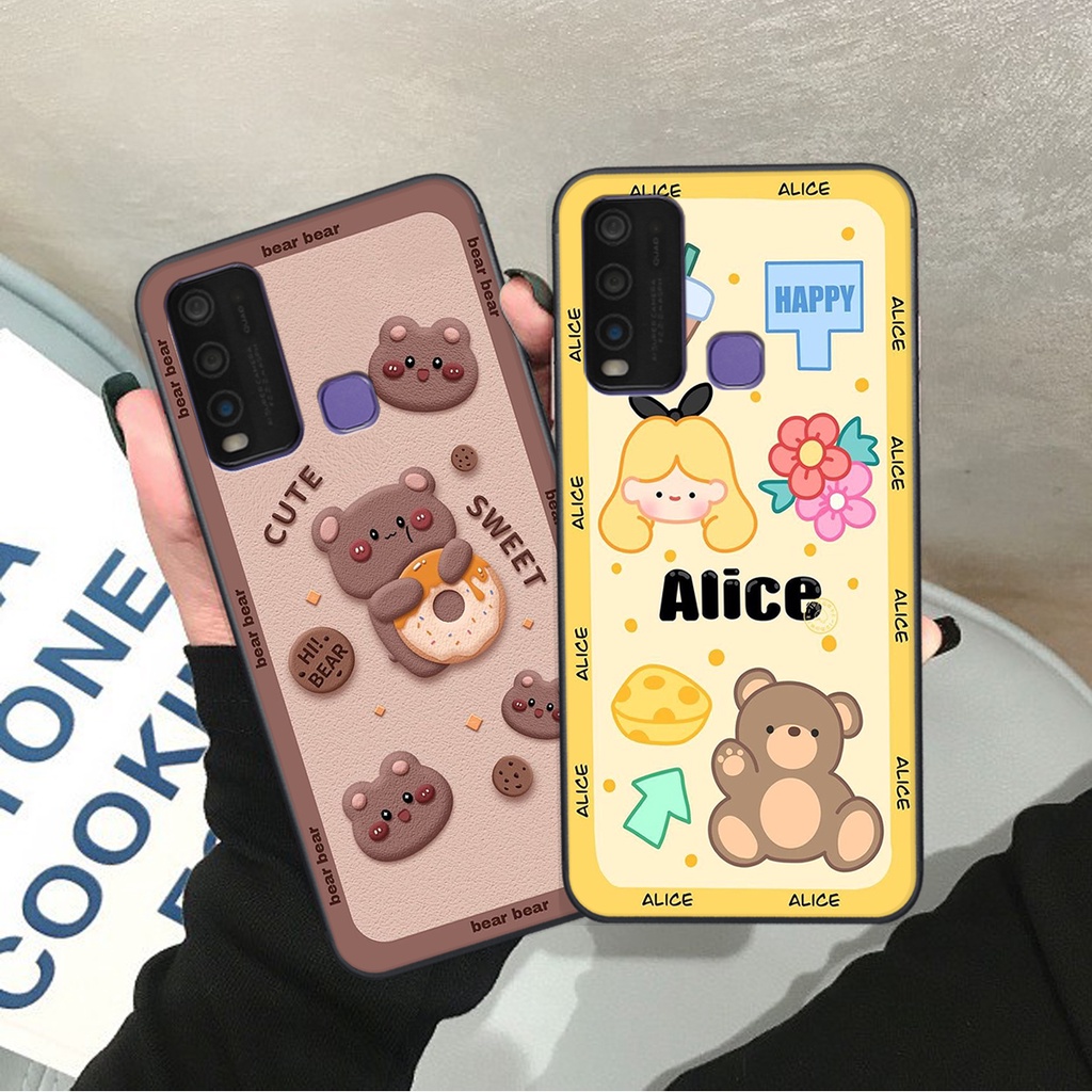 Ốp lưng Vivo Y30 / Y50 in hình Gấu nâu - hồng, Gấu Be@rick  cực CUTE, DỄ THƯƠNG