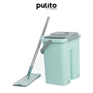 Bộ chổi lau nhà tự vắt thông minh Pulito đầu xoay 360 độ (có thùng và tặng kèm miếng lau siêu thấm) (LS-CKT)-PulitoVN