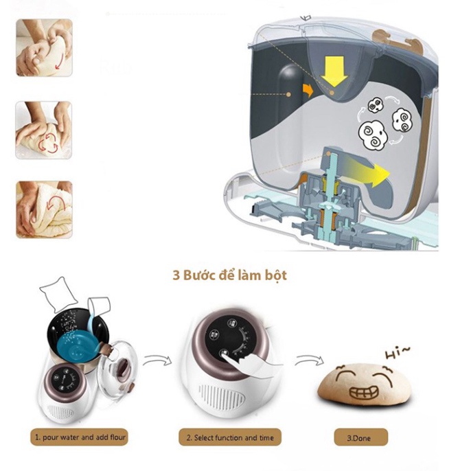 Máy nhồi bột chính hãng Bear HMJ-A35A1 3,5L