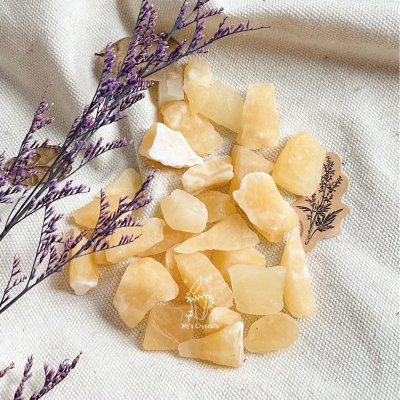 Đá thô Calcite yellow gemstone màu vàng sữa sưu tầm, handmade, reiki, thanh tẩy thiền định