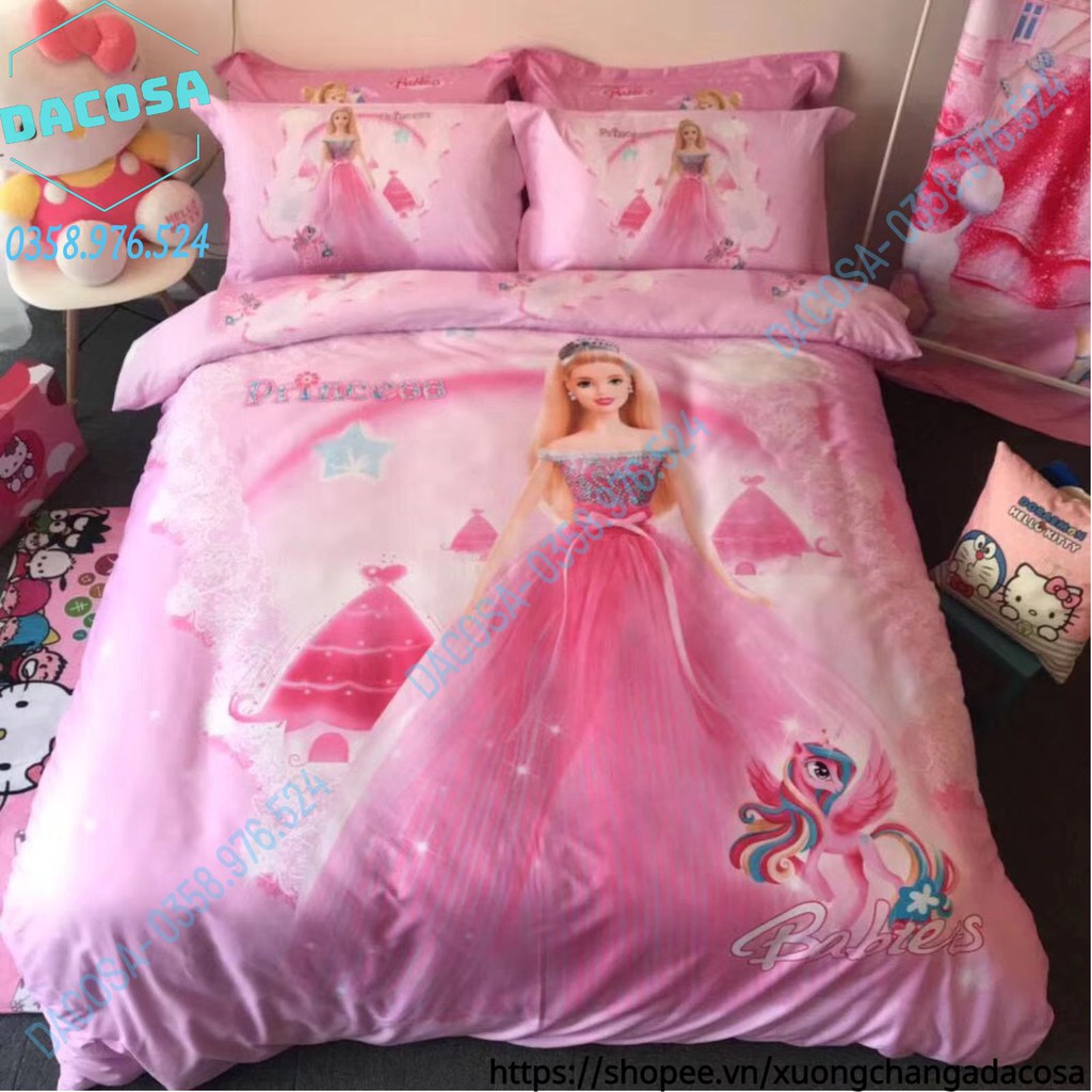 Bộ Chăn Ga Và Vỏ Gối FREESHIP Cotton 5D Nhân Vật Hoạt Hình Disney