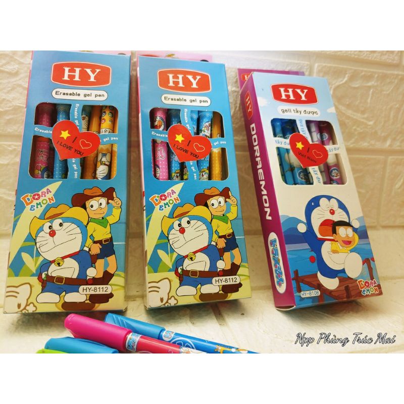 Bút bi xóa được, bút tẩy được Doraemon (01hộp/12cây)