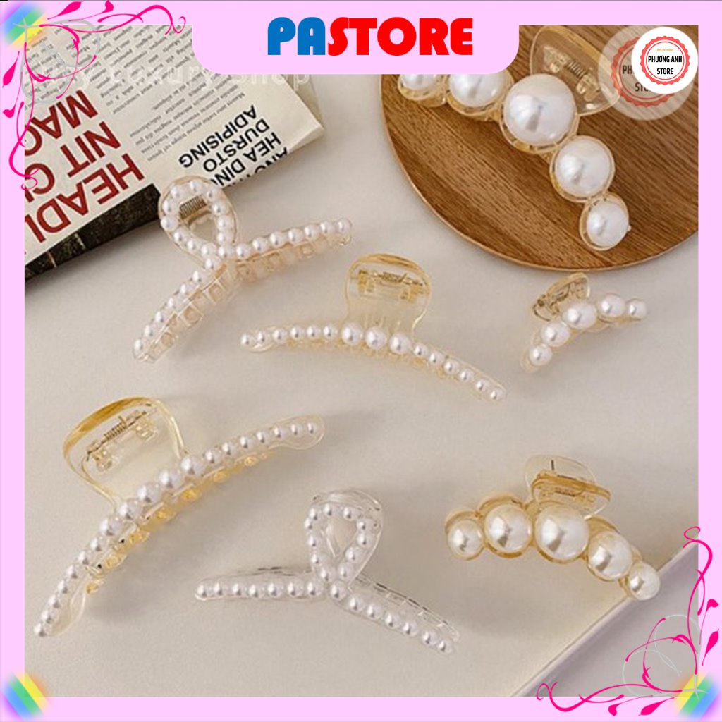 Kẹp Tóc càng cua đính ngọc trai nhân tạo hàn quốc đẹp hot trend 💛FREESHIP XTRA💛 xinh đẹp cho nữ bằng nhựa