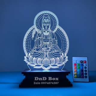 Đèn led 3D hình Phật ❤️FREESHIP❤️ Quán Thế Âm Bồ Tát - Mẫu hình ngồi - Shop DnD