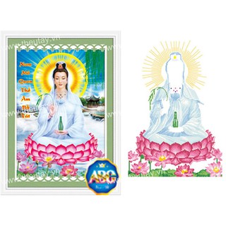 Tranh Đính Đá ABC 3D Nam Mô Quán Thế Âm Bồ Tát DF349 (KHÁCH TỰ ĐÍNH) KT:55X75CM