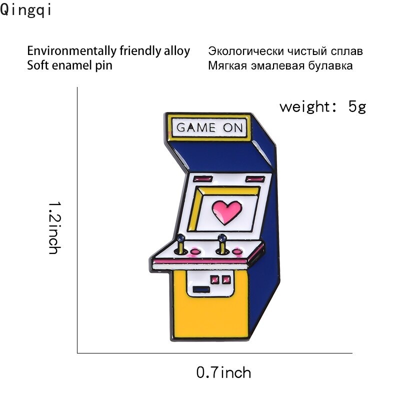 Ghim cài áo Miss Zoe hình máy chơi game hoạt hình bằng hợp kim tráng men