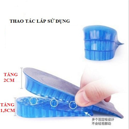 [CÓ SẴN Bộ lót giày độn đế tăng 3.5cm chiều cao loại 2 lớp cấu trúc tổ ong bề mặt ép vải cotton êm chân – PK27