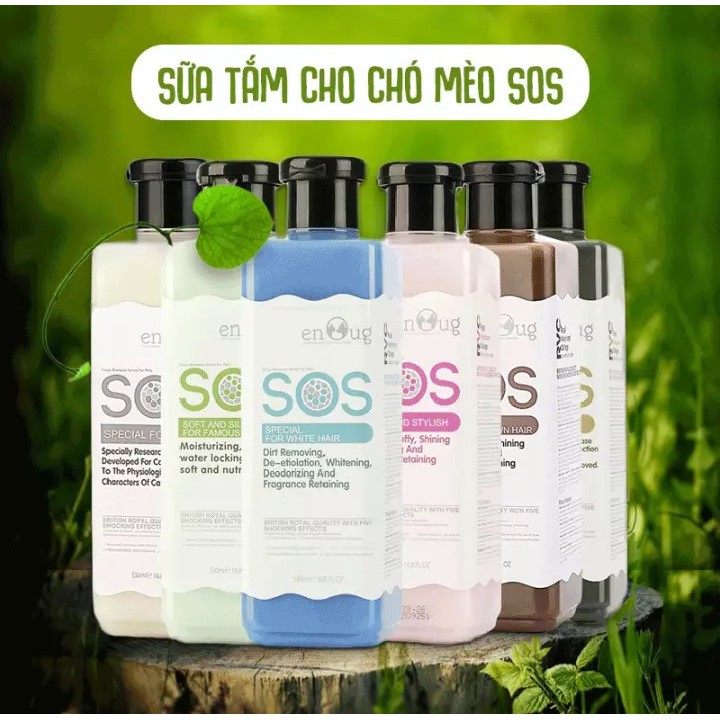Sữa Tắm SOS Soft Silky Dưỡng Ẩm &amp; Mềm Mượt Lông Cho Chó Mèo (530ml)