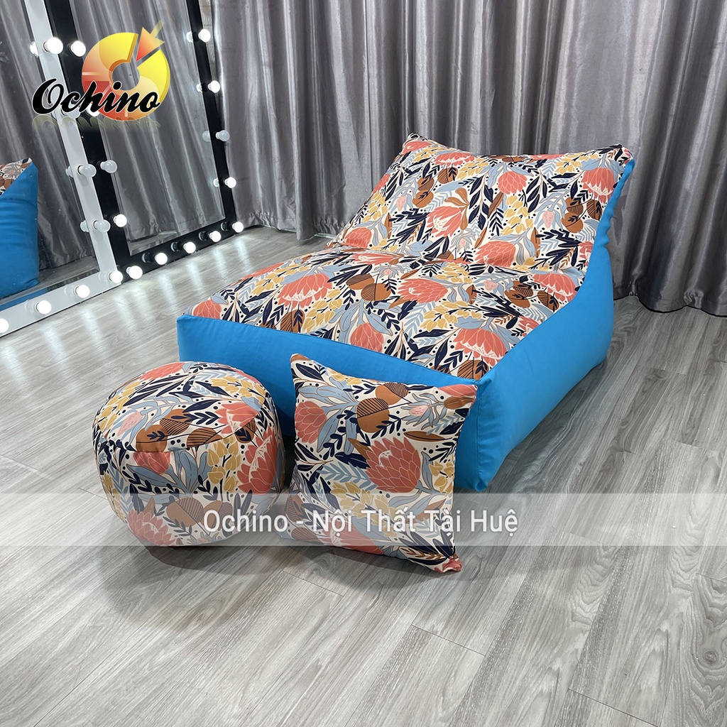 𝐂𝐎𝐌𝐁𝐎 Bộ Ghế Lười Hạt Xốp 3 Món Dáng Sofa Giường Cực Xinh Mang Phong Cách Hiện Đại (Kèm Hạt Xốp)