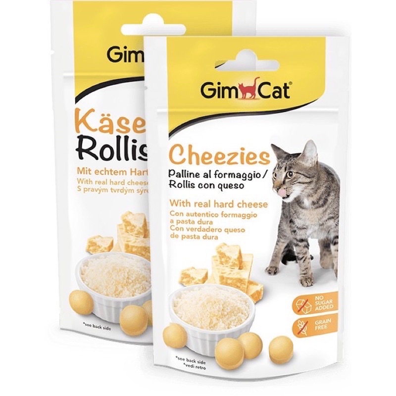 Snack Viên Phô Mai Gimcat Cheezies Và Cỏ Mèo Gras Bits Giảm Stress Cho Mèo 40gr - Mixo Pet Town