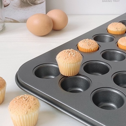 Khuôn 48 ngăn làm bánh cupcake hình tròn mini Hydrogen065