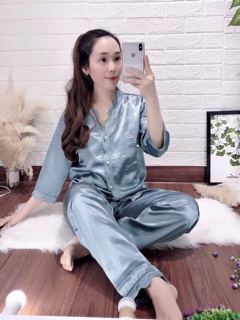 Bộ phi lụa viền ren tay lỡ phom dưới 58kg