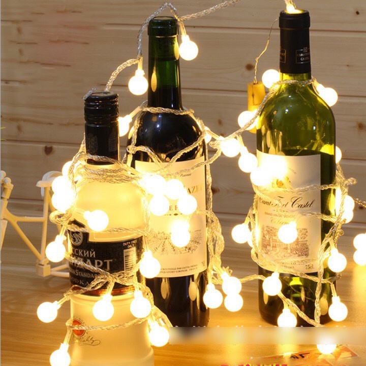 Đèn Led Fairy Xài Pin Chớp Nháy-Dài 3M 20 Bóng Đèn Cherry Ball Trang Trí Tiệc Noel Lễ Tết Phòng Ngủ Giá Rẻ