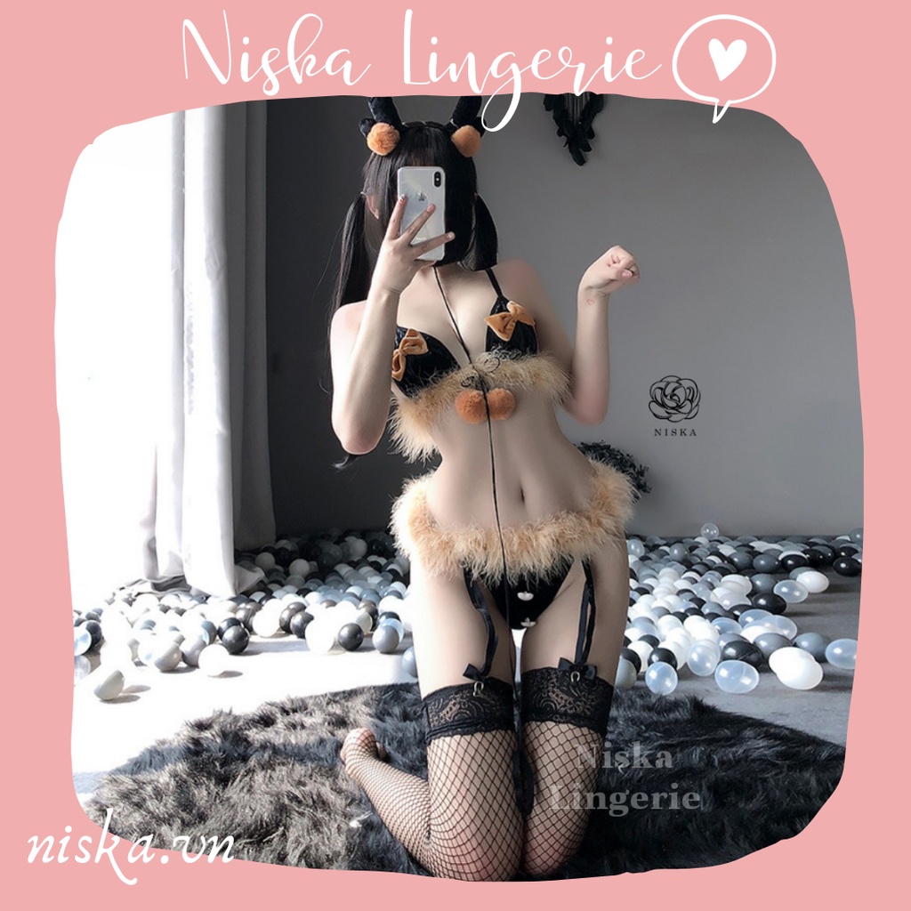 Bộ hoá trang tuần lộc bông xù xinh xắn - Mã C284