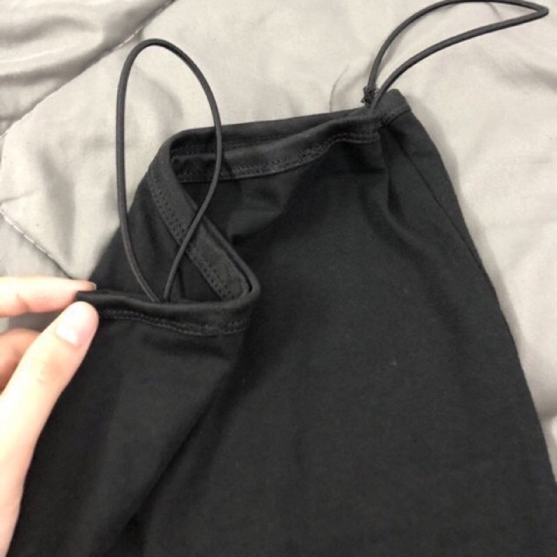 Áo hai dây cotton Croptop sợi bún HANA , dáng ôm Body, chất vải cotton thun mềm mịn co dãn tốt HANA STORE