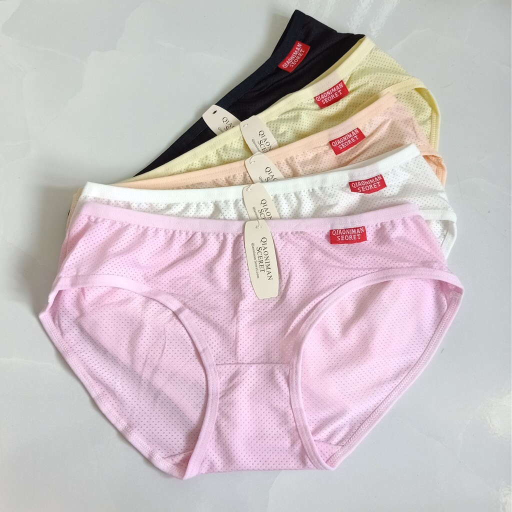 Combo 05 Quần lót nữ thun lạnh thông hơi kháng khuẩn, thoáng mát.