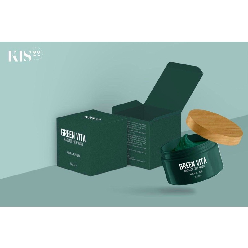 Combo Tái Tạo Da Siêu Vi Tảo Kiss2 và Bột Rửa Mặt Kiss22 Green Vita