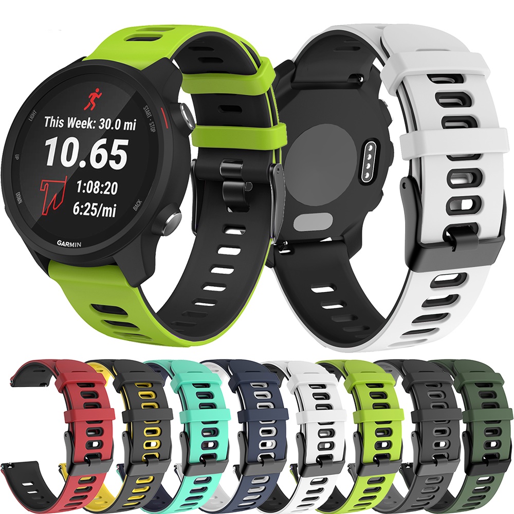 Dây đeo silicon thay thế 20mm cho đồng hồ thông minh Gamin Forerunner 245/245 Approach S40 Vivoactive3 Vivomove HR