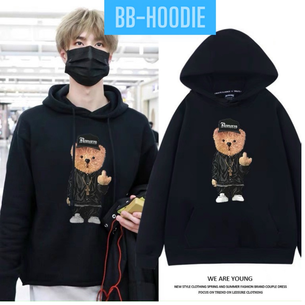 [ HÓT_GẤU ] ÁO HOODIE PHOM NAM NỮ IN PÉT HÌNH GẤU ĐỘI NÓN CỰC ĐẸP