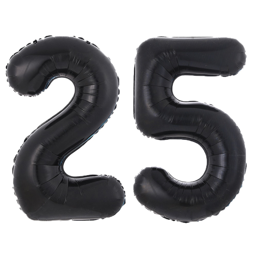 Bong bóng lá nhôm màu đen 32inch hình chữ cái và chữ số dùng để trang trí tiệc cho bé
