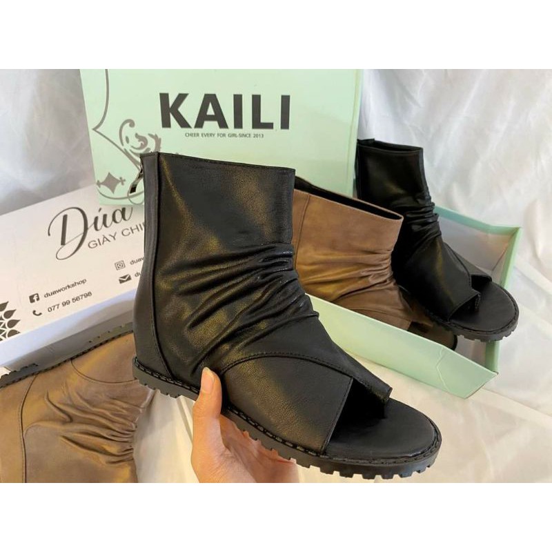 Giày boots xỏ ngón da trơn FULLBOX chính hãng KAILI