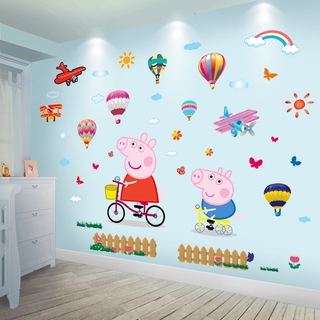 Miếng Dán Tường Trang Trí Hình Heo Peppa Đáng Yêu