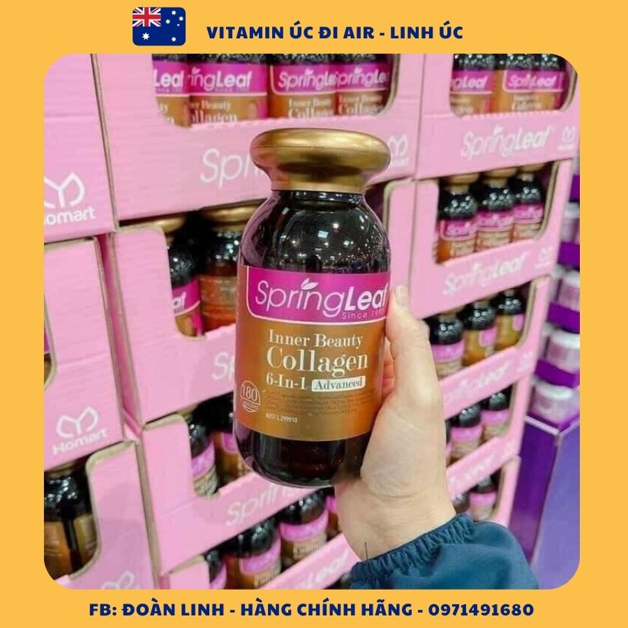 Viên uống Collagen Springleaf 6 in 1 - 90 viên, 180 viên Úc - Viên Spring leaf inner beauty colagen 6-IN-1 advance