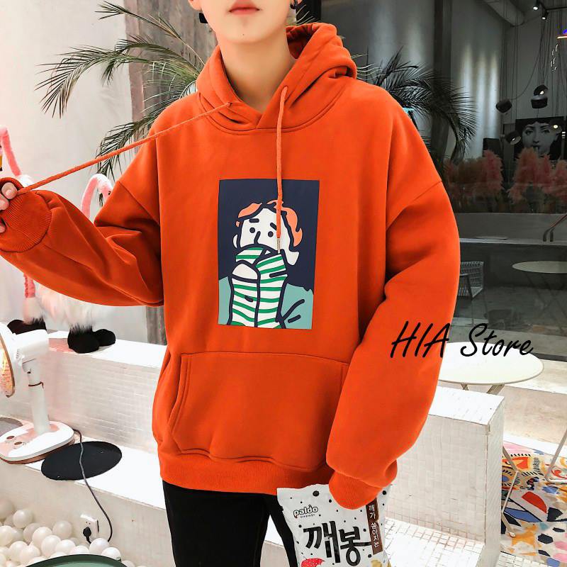 ÁO KHOÁC HOODIE - MÀU CAM - UNIISEX