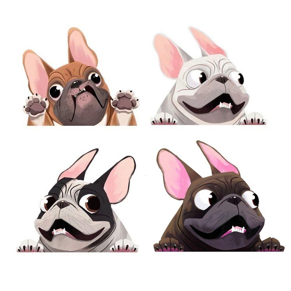 Sticker Dán Trang Trí Xe Hơi REBUY1 Chống Nước Hình Chó Bull