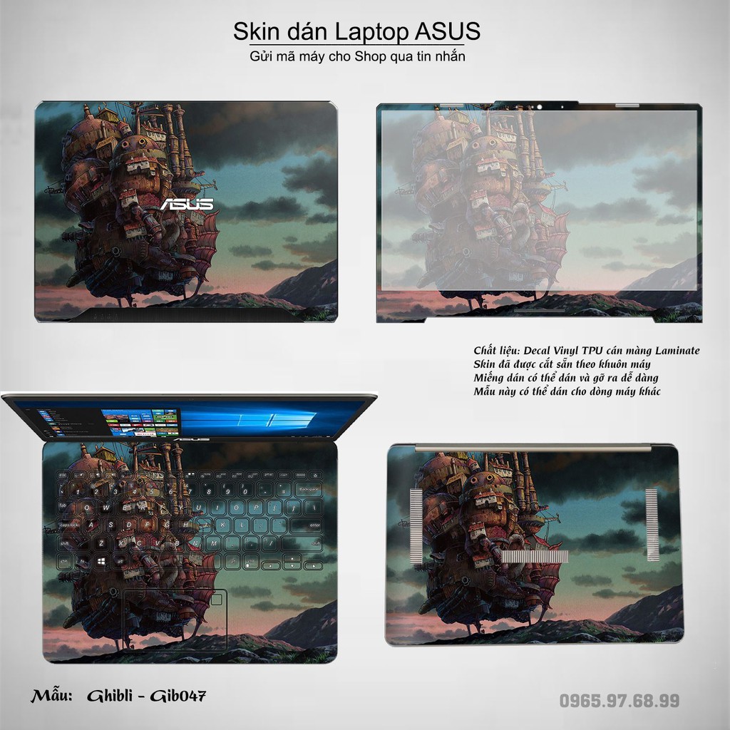 Skin dán Laptop Asus in hình Ghibli film (inbox mã máy cho Shop)