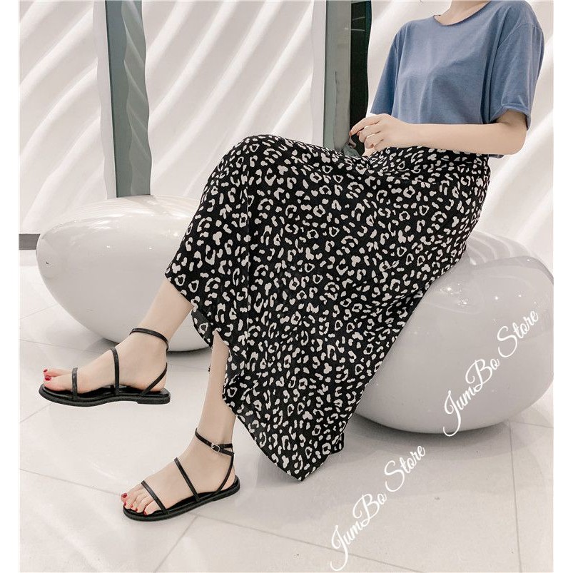 Chân váy midi cạp cao dáng dài chữ A hoạ tiết da báo - JBDP509 | BigBuy360 - bigbuy360.vn